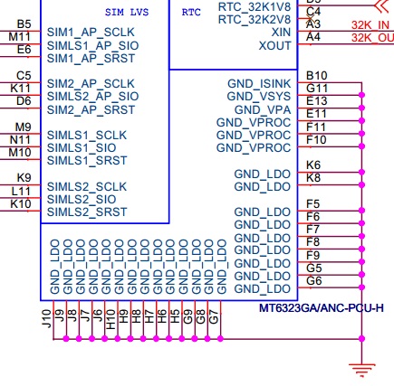 распиновка контроллера MT6323GA